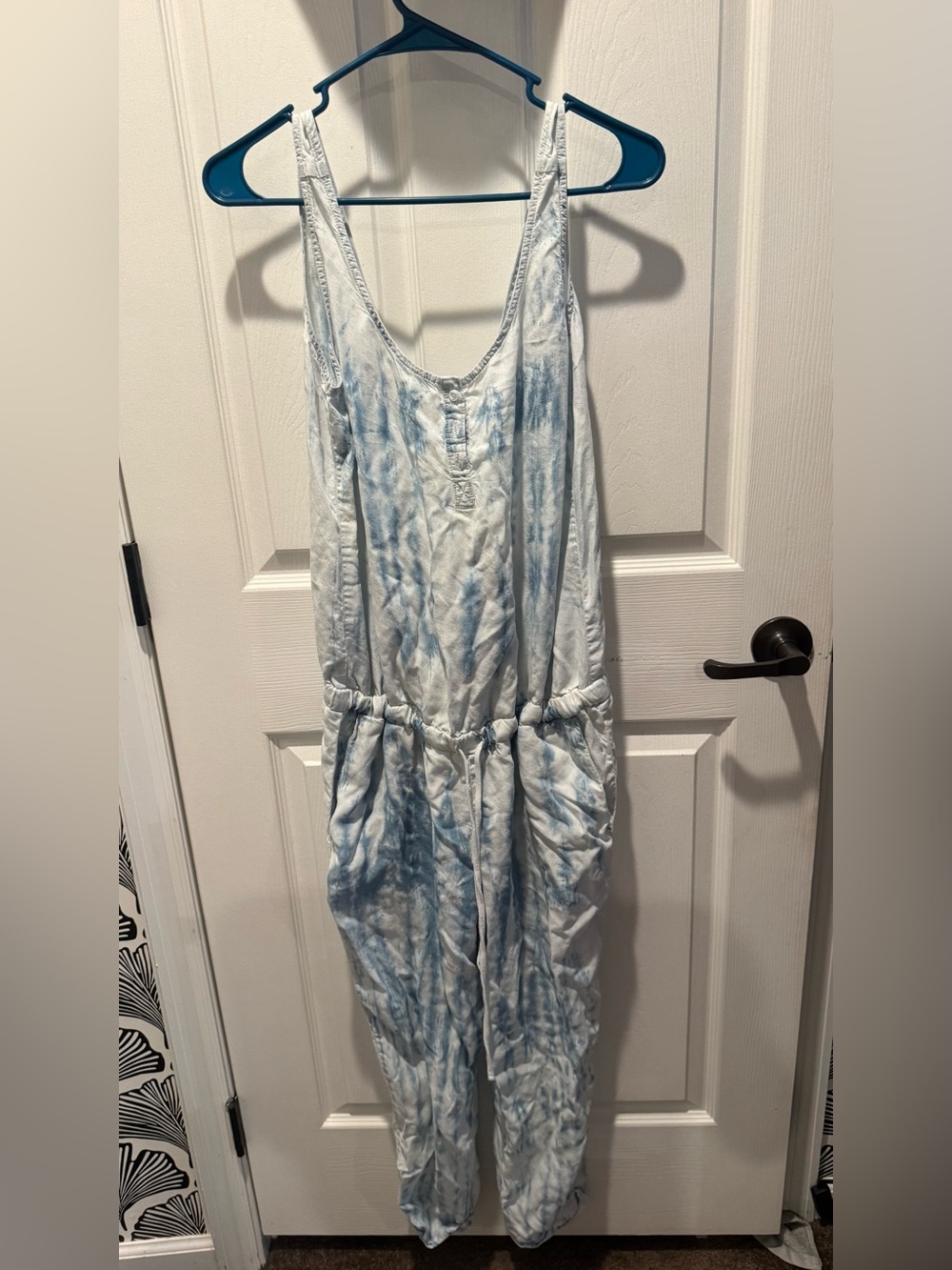Women’s Anthropologie cloth & stone Chambray Tie-Dye Jumpsuit Romper L